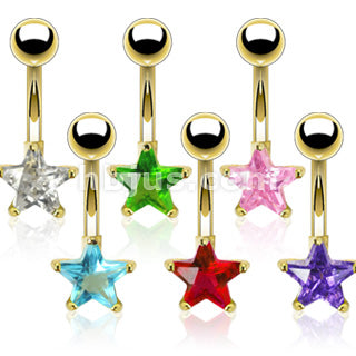 Star Navle Piercing Gulldouble