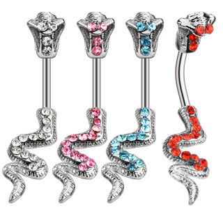 Navle Piercing Paved Cobra