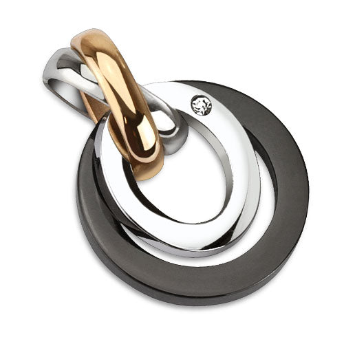 Double Layered Ring Anheng Med CZ Stein