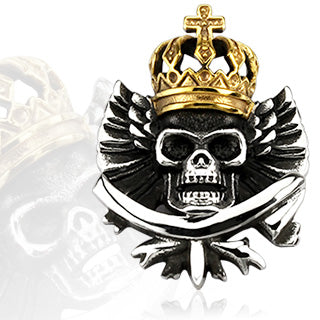 Gold IP crowned Marduke skull anheng