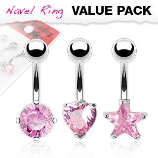 Piercing Value 3-Pack Rosa