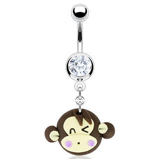 Navle Piercing Clay Cute Monkey
