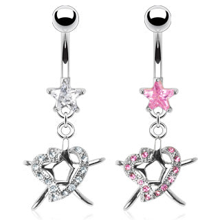 Navle Piercing Gem Paved Heart